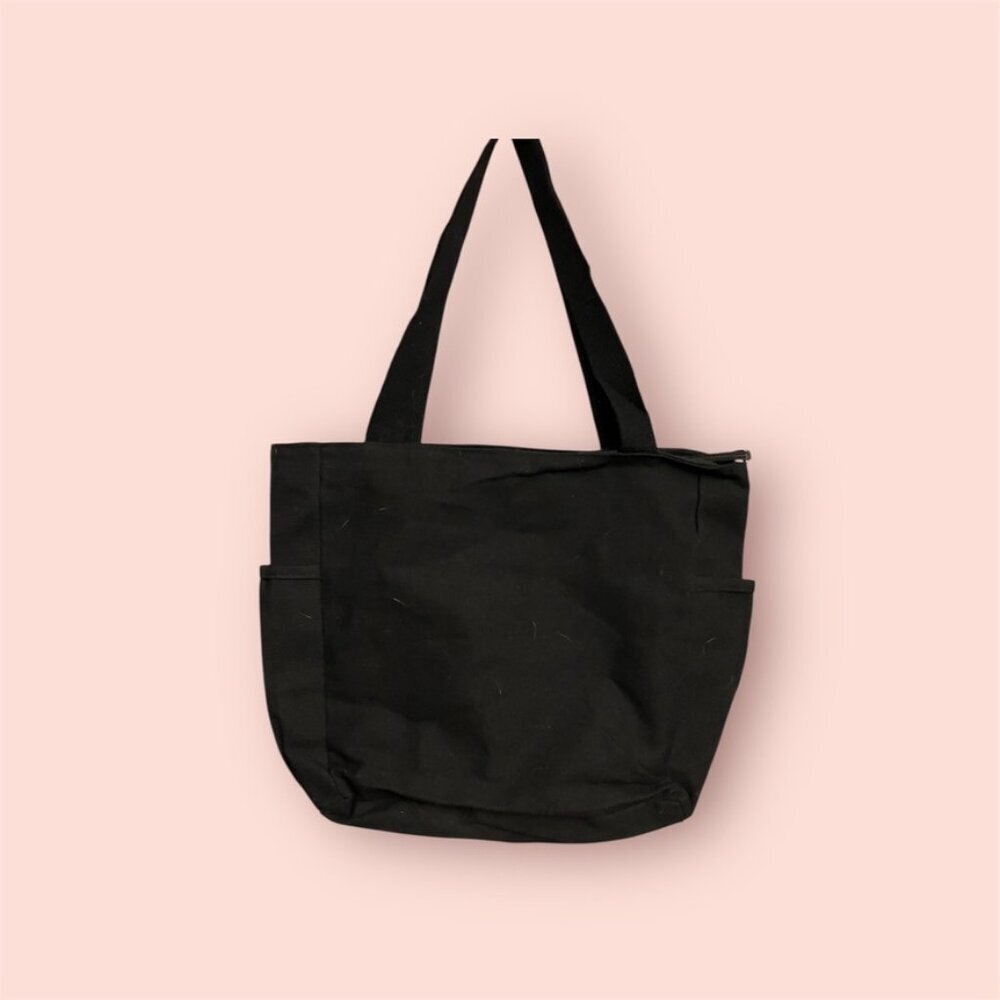 Black Canvas Small Tote Bag